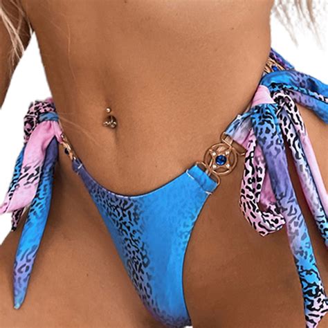 MAILLOT DE BAIN 2 PCS SET BIKINI SET SET LEOPARD IMPRESSE HALTER COU