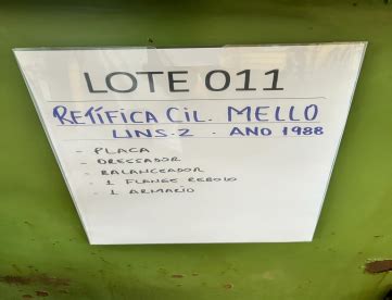 RETÍFICA CILÍNDRICA MELLO LINS 2 ANO 1988 Operatrix