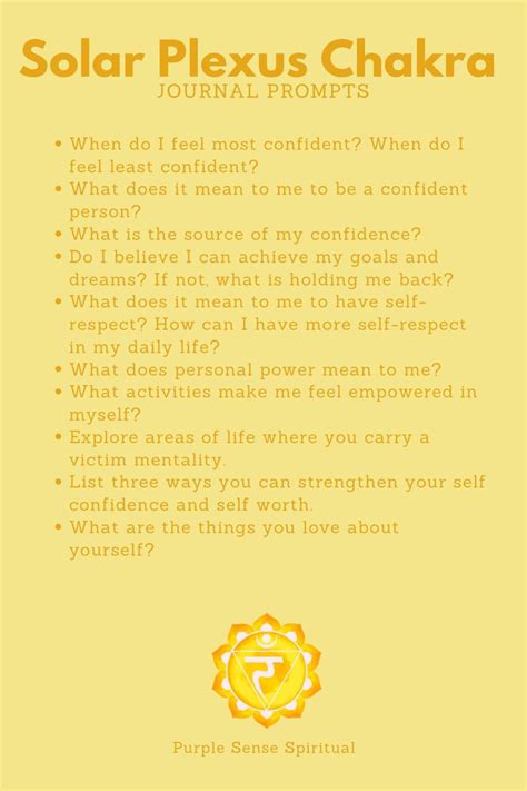 Solar Plexus Chakra Journal Prompts Artofit