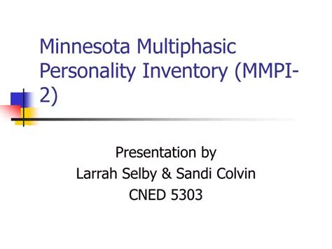 Ppt Minnesota Multiphasic Personality Inventory Mmpi Powerpoint