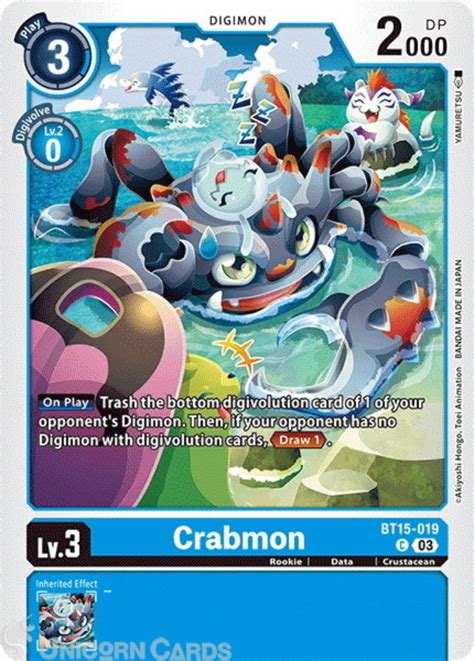 BT15 019 Crabmon Common Digimon Card BT 15 Exceed Apocalypse