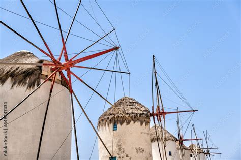 Mykonos Greece July 21 2023 The Iconic Windmills And Surrounding