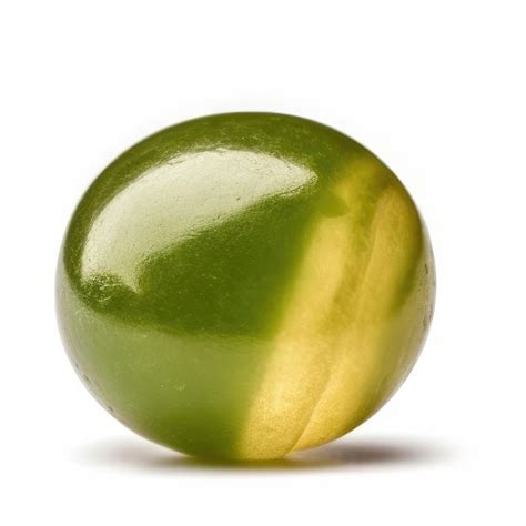 Premium Photo A Green And Yellow Marble Ball With A Yellow Stripe On It