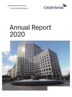 Annual Report 2020 Credit Suisse Annual Report 2020 Credit Suisse