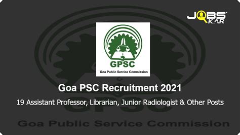 Goa Psc Recruitment Apply Online For Assistant Professor