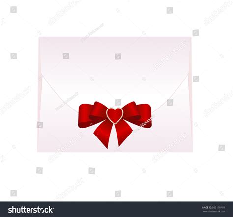 Envelope Shiny Red Satin Bow Illustration Stock Vector Royalty Free