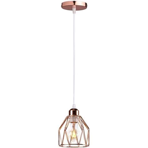 UNI Pendentif Suspension Cage en Métal E27 17cm Lustre Industrielle