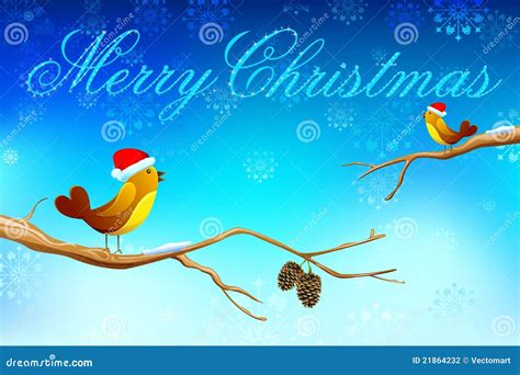 Love Birds Wishing Merry Christmas Stock Photography Image 21864232