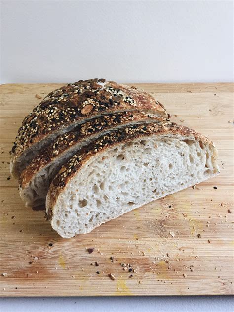 Sourdough Attempt 2 With Sunflower Flax And Sesame Seeds Plenty Of Anxiety While Working On