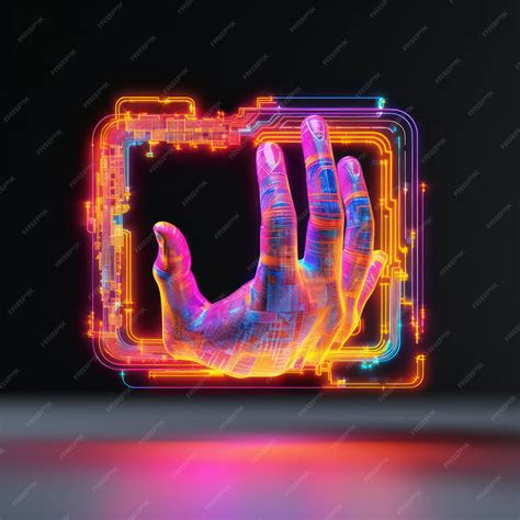 Premium AI Image | 3d neon arm