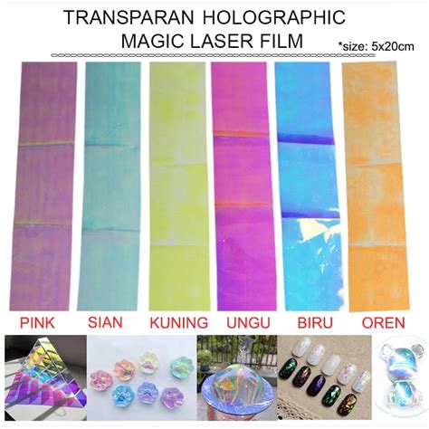 Jual Magic Foil Laser Film Hologram Kertas Transparan Kaca Kilap Manik