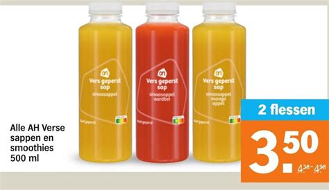 Alle Ah Verse Sappen En Smoothies Ml Flessen Aanbieding Bij