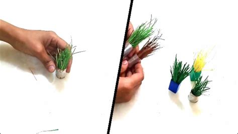 How To Make Paper Mini Grass Diy Paper Grass Decoration By Nosheen Ch Youtube