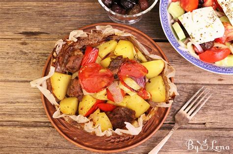 Kleftiko - meat steak and vegetables, Greek-style - ByLena.com