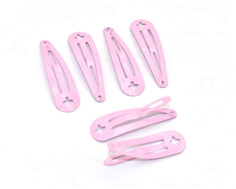 Mm Pink Metal Snap Clips Blank Barrette Hair Clips Snappy Clips Baby