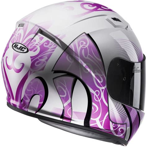 Casque Cs Valenta Hjc Blanc Violet Moto Axxe Fr Casque Int Gral