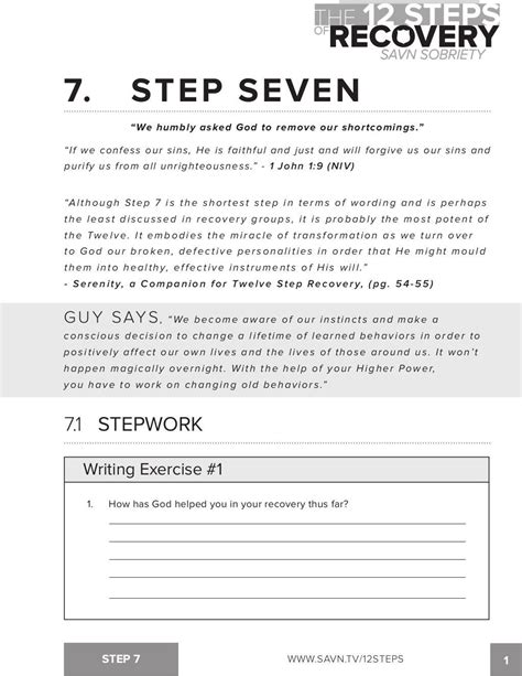 The 12 Steps Of Recovery Savn Sobriety Workbook Artofit