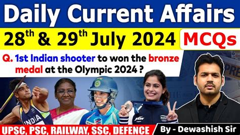 28th 29th July 2024 Current Affairs July Daily Current Affair