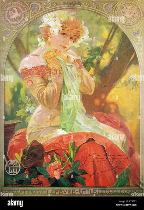 Belle Epoque Alphonse Mucha Alfons Maria Affiche Banque D