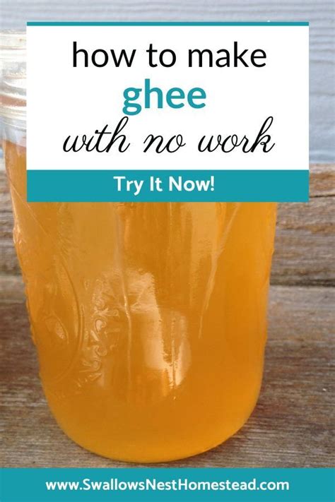 How To Make Ghee With No Work Making Ghee Ghee Recipe Ghee