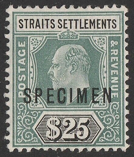 Straits Settlements Kevii Wmk Mult Crown Specimen Normal