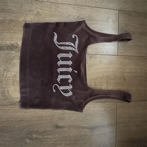 Juicy Couture Brown Velvet Tank Top Only Worn Up To Depop