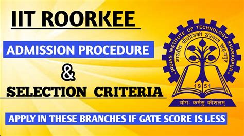 Iit Roorkee Mtech Admission Selection Criteria Application