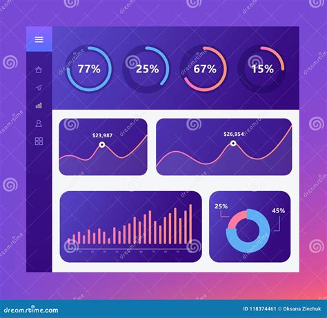 O Molde Do Painel De Infographic Gr Ficos Do Projeto E Cartas Lisos