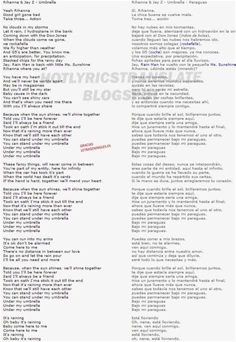 TOP LYRICS TRANSLATED CANCIONES TOP TRADUCIDAS: Rihanna & Jay Z ...