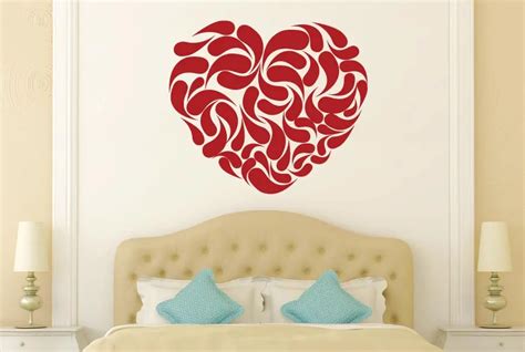 Yoyoyu Vinyl Wall Stickers Heart Shape Abstract Pattern Removeable Wall