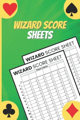 Wizard Score Sheets Wizard Card Game Score Pads Large Score Pads