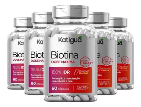 Kit 5 Biotina Vitamina B7 Dose Máxima Queda Capilar 60 Cáps MercadoLivre