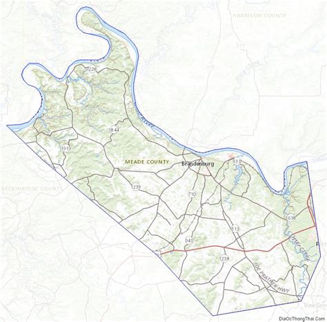 Map of Meade County, Kentucky