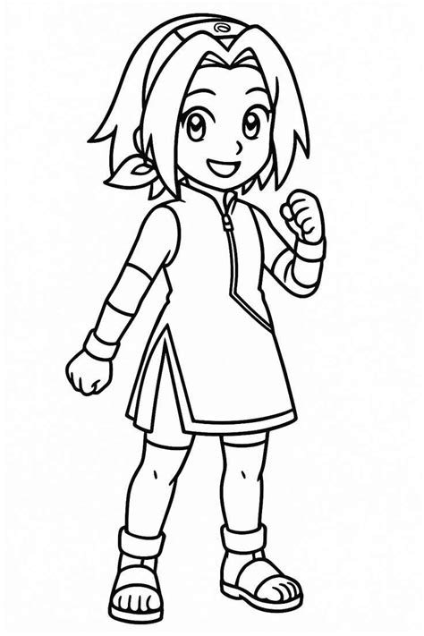 Sakura Para Colorir - Desenhos da Sakura Haruno para Imprimir e Colorir