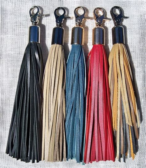 Big Leather Tassel Leather Fringe Leather Keychain Select Etsy