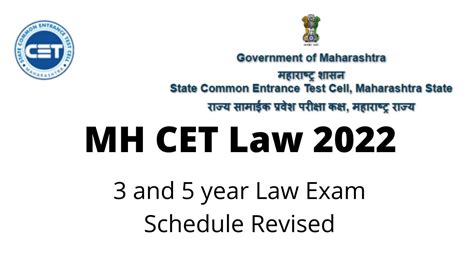 Mh Cet Law 2022 3 And 5 Year Exam Schedule Revised Check Details Here