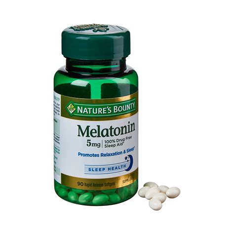 Natures Bounty Sleep Health Melatonin Rapid Release Softgels 5 Mg 90