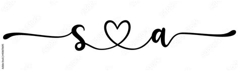 sa, as, letters with heart Monogram, monogram wedding logo. Love icon ...