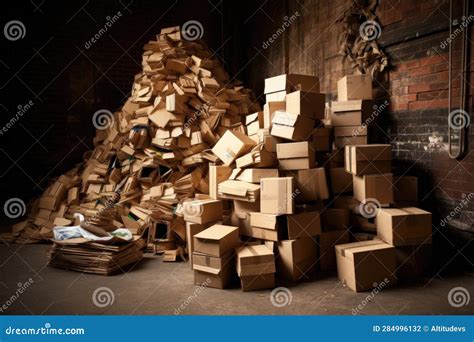 Folded Cardboard Boxes Ready For Recycling Stock Illustration