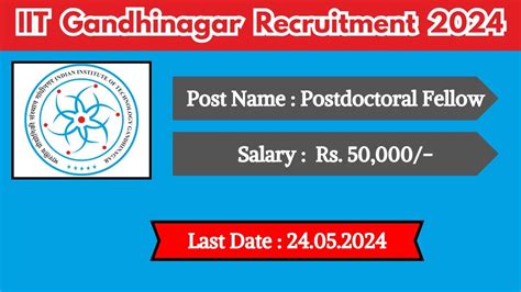 IIT Gandhinagar Recruitment 2024 New Opportunity Out Check Post