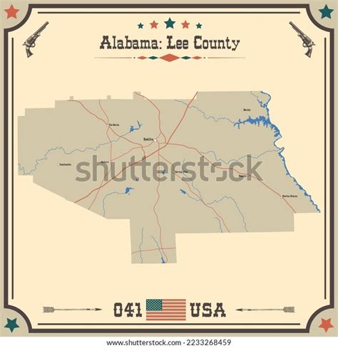 Large Accurate Map Lee County Alabama Stock Vector Royalty Free 2233268459 Shutterstock