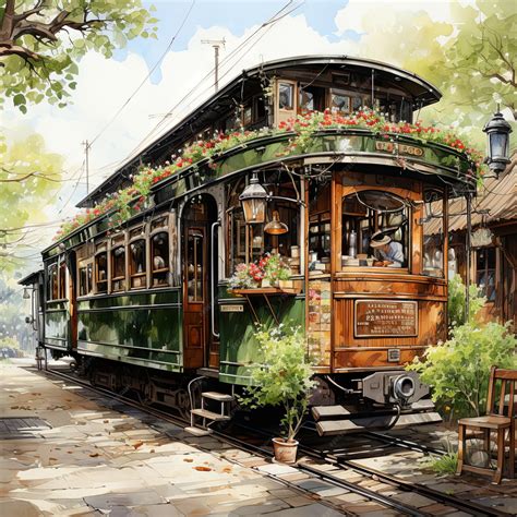 Premium AI Image | Watercolor illustration of a vintage cafe exterior