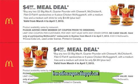 Printable Coupons 2021: Mcdonalds Coupons