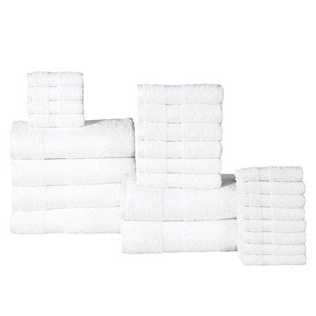 100 Percent Plush Cotton 24 Piece Economic Bath Towel Set Walmart