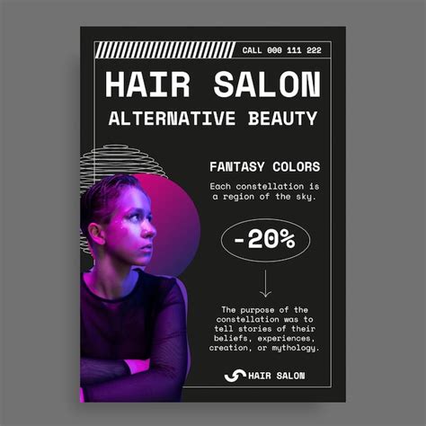 Mod Le D Affiche De Salon De Coiffure D Grad Vecteur Gratuite