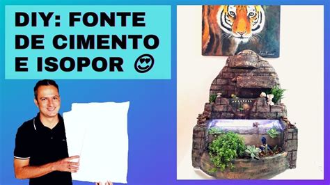 DIY Como fazer Fonte de Isopor e Cimento incrível Cascata aquário e