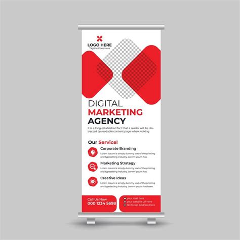 Professional Modern Corporate Roll Up Banner Design Stand Template In