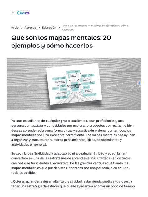 Qué Son Los Mapas Mentales 20 Ejemplos Y Cómo Hacerlos Pdf Mente Aprendizaje