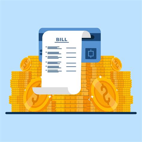 Debit card concept, Expense statement credit card payment concept