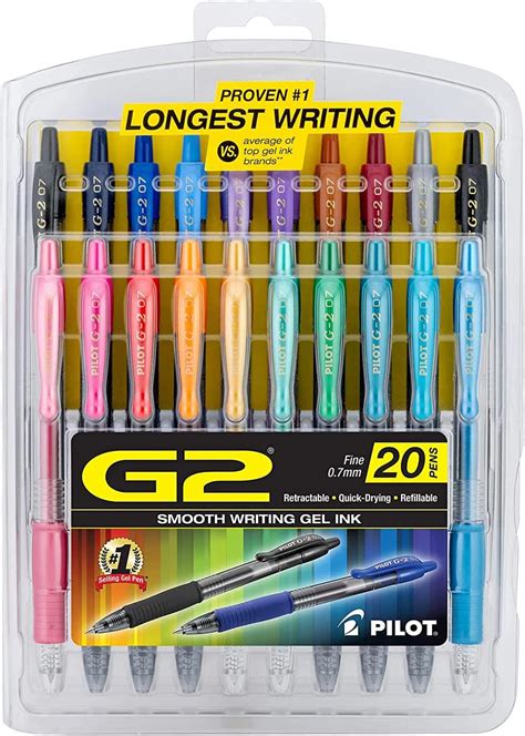 Pilot G2 Premium Gel Roller Pens Fine Point 07 Mm